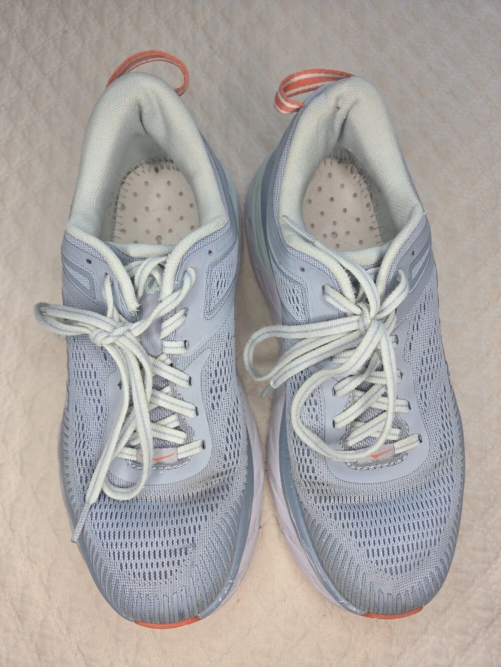 Hoka One One Bondi 7 Women's Size 7 Light Blue Sneakers Running Athletic Shoes - Picture 3 of 15